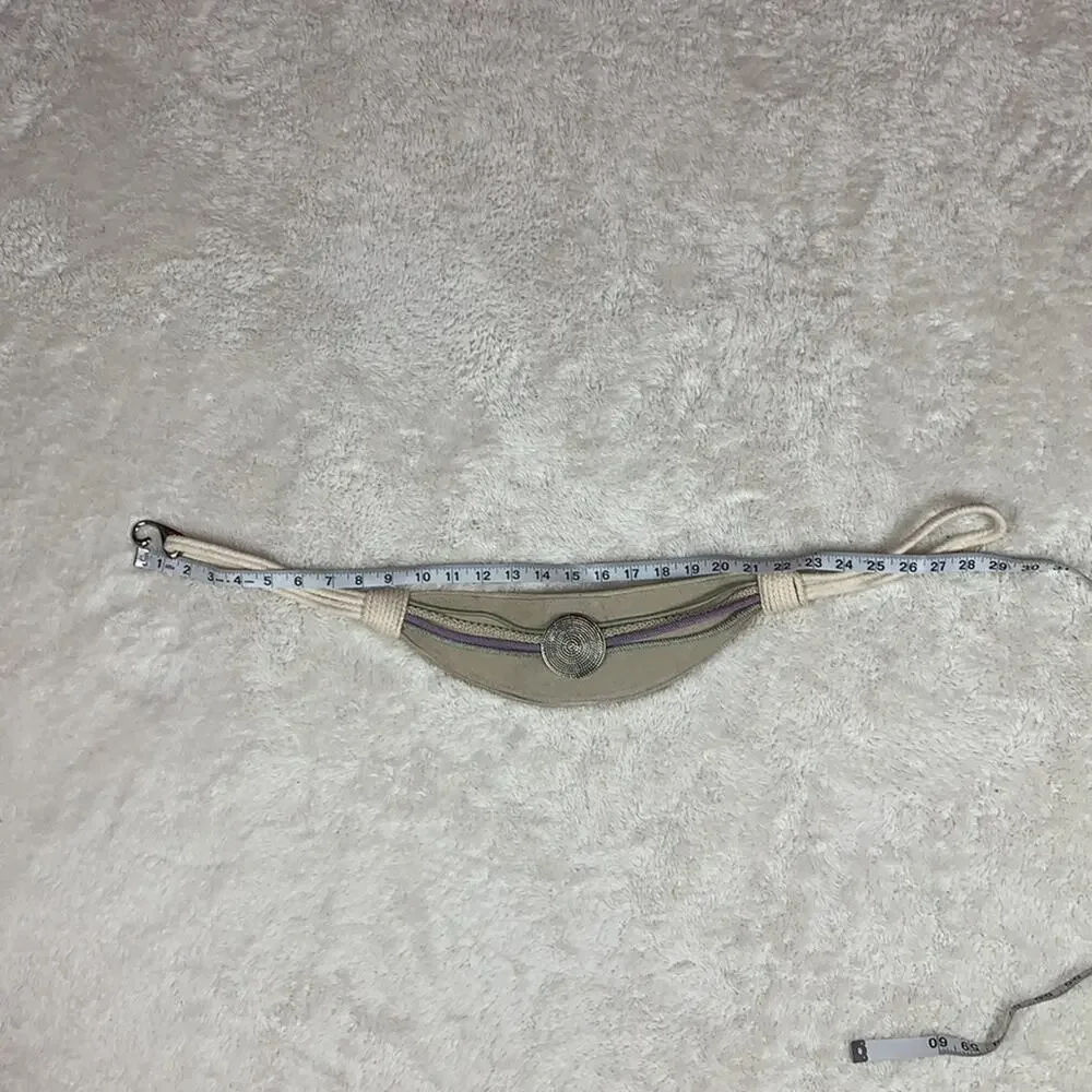 Vintage ione‎ for coastlines suede and rope hook belt, med